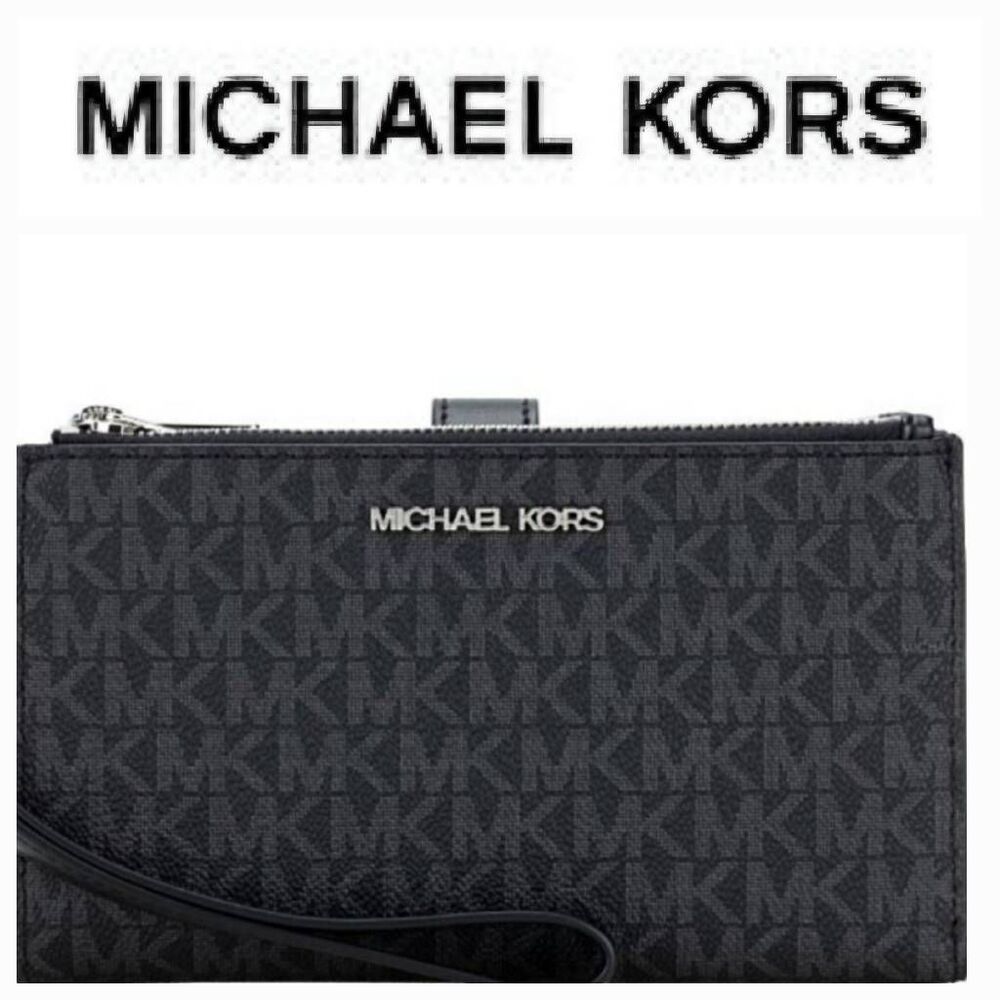Michael Kors MK Logo Large Double Zip‎ Wristlet